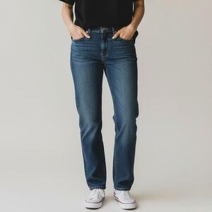 7 For All Mankind Dark Blue Straight Leg Jeans